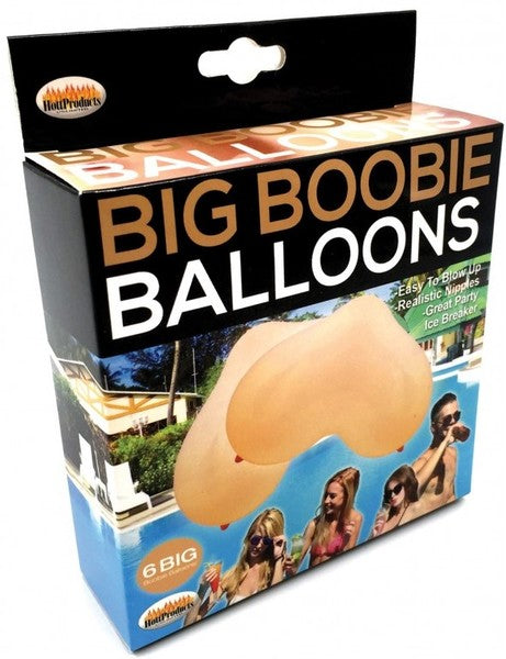 Hott Products BIG BOOBIE BALLOONS with Realistic Nipples 6 Pack Blow Up Balloons