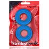 Hunkyjunk Stiffy Bulge Rings 2 Pack Teal Ice Blue Plus Silicone Cock Rings