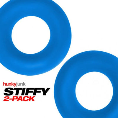 Hunkyjunk Stiffy Bulge Rings 2 Pack Teal Ice Blue Plus Silicone Cock Rings