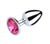 JOYGASMS Jewelled Round Silver Metal Butt Plug Small Anal Plug with Pink Gem