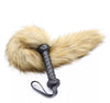 JOYGASMS Pu Leather SPANKING FOX TAIL WHIP With Faux Fur Animal Print Tail Flogger