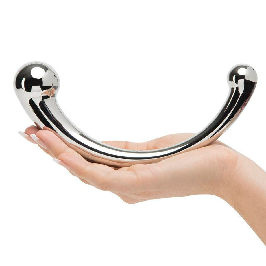 JOYGASMS Pure Solid Stainless Steel G Spot and P Spot Wand 11 inch Curved Double Ended Dildo