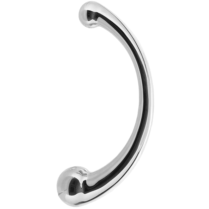 JOYGASMS Pure Solid Stainless Steel G Spot and P Spot Wand 9 inch Curved Double Ended Dildo