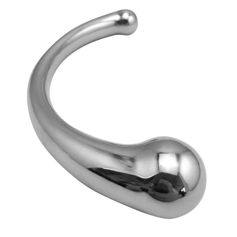 JOYGASMS Pure Solid Stainless Steel G Spot and P Spot Wand 9 inch Curved Double Ended Dildo