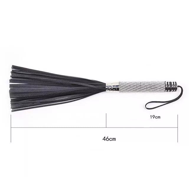 JOYGASMS Sparkly Diamond Handle Flogger with Soft Faux Leather Tails Whip