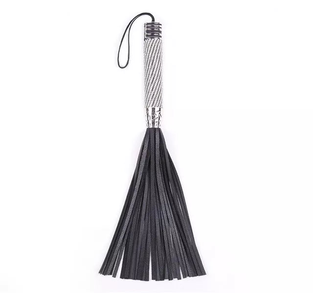 JOYGASMS Sparkly Diamond Handle Flogger with Soft Faux Leather Tails Whip