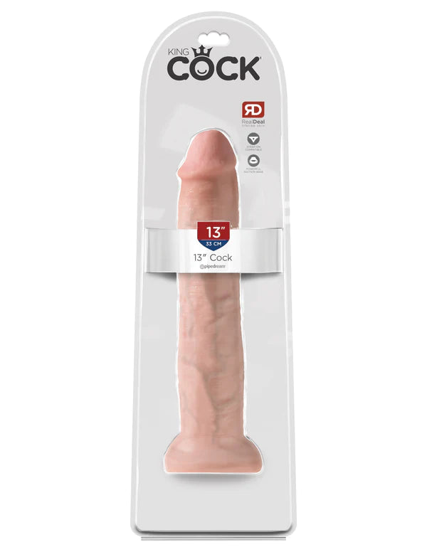 Pipedream King Cock Thick Realistic Dildo with Suction Cup Mount Base 13 inch Flesh