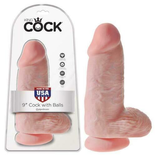 Pipedream King Cock Chubby Realistic Dildo with Balls and Suction Cup Mount Base 9 inch