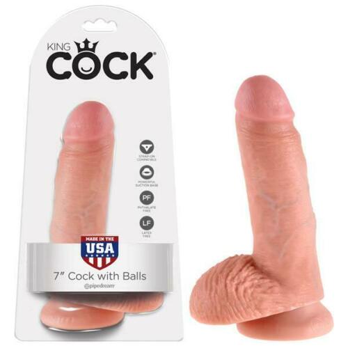 Pipedream King Cock Realistic Dildo with Balls and Suction Cup Mount Base 7 inch