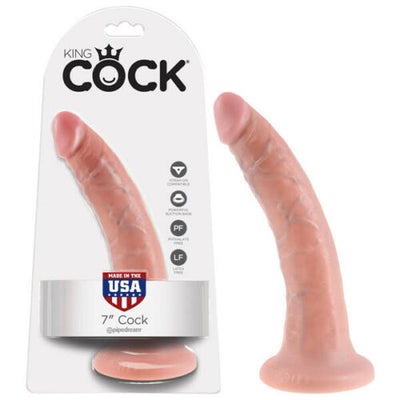 Pipedream King Cock Tapered Realistic Dildo with Suction Cup Mount Base 7 inch