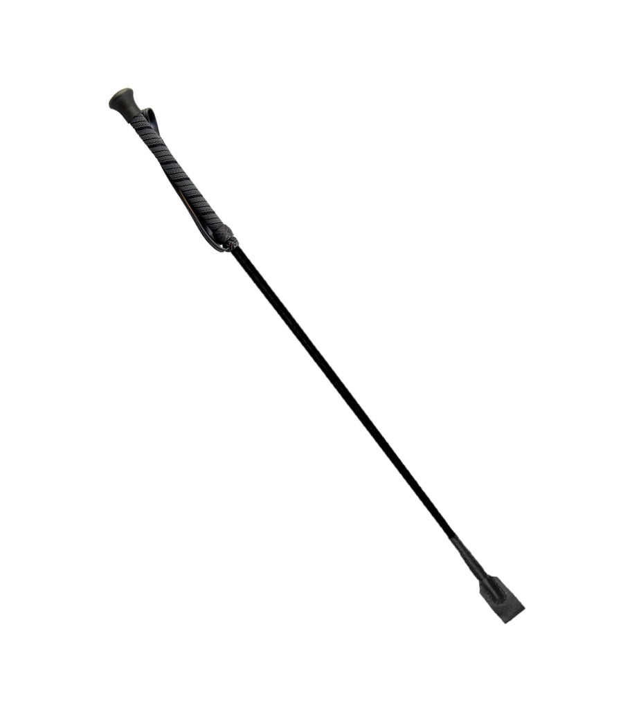 Love In Leather Classic Riding Crop with Wrist Strap Black Whip