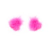 Love in Leather Burlesque Series Round Marabou Fluff Reusable Nipple Pasties Pink Fluffy Pasties