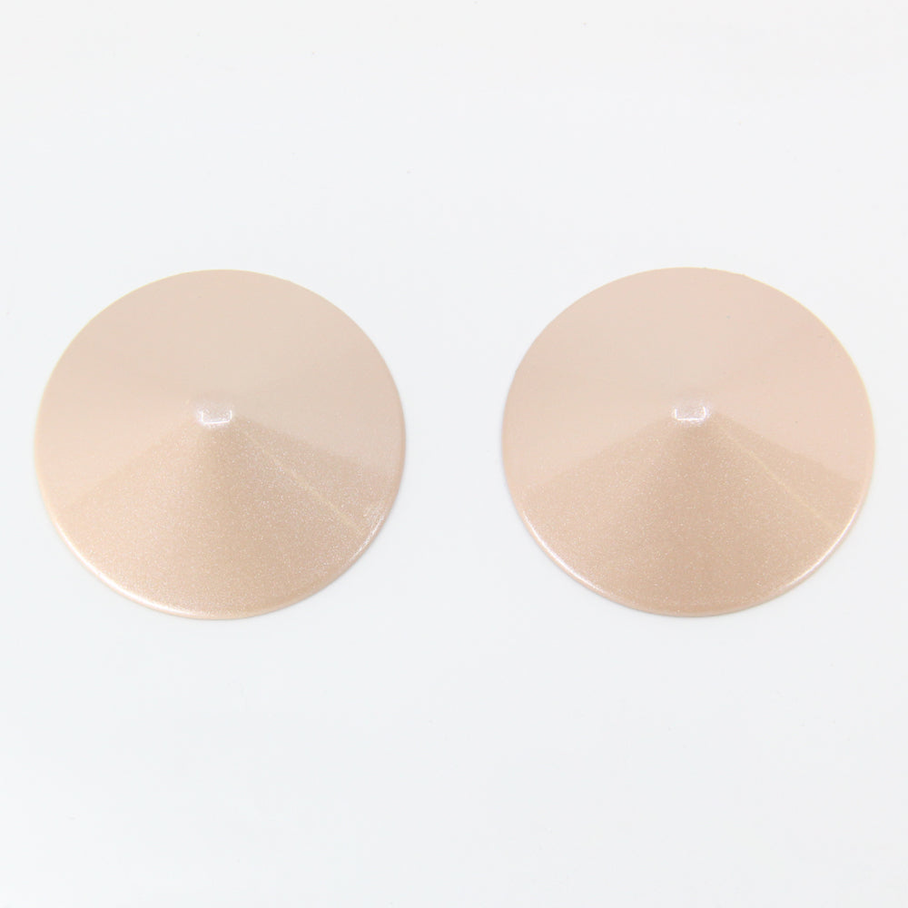 Love in Leather Burlesque Series Round Metallic Nipple Pasties Reusable Nude Nipple Pasties