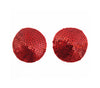Love in Leather Burlesque Series Round Sequin Reusable Nipple Pasties Red