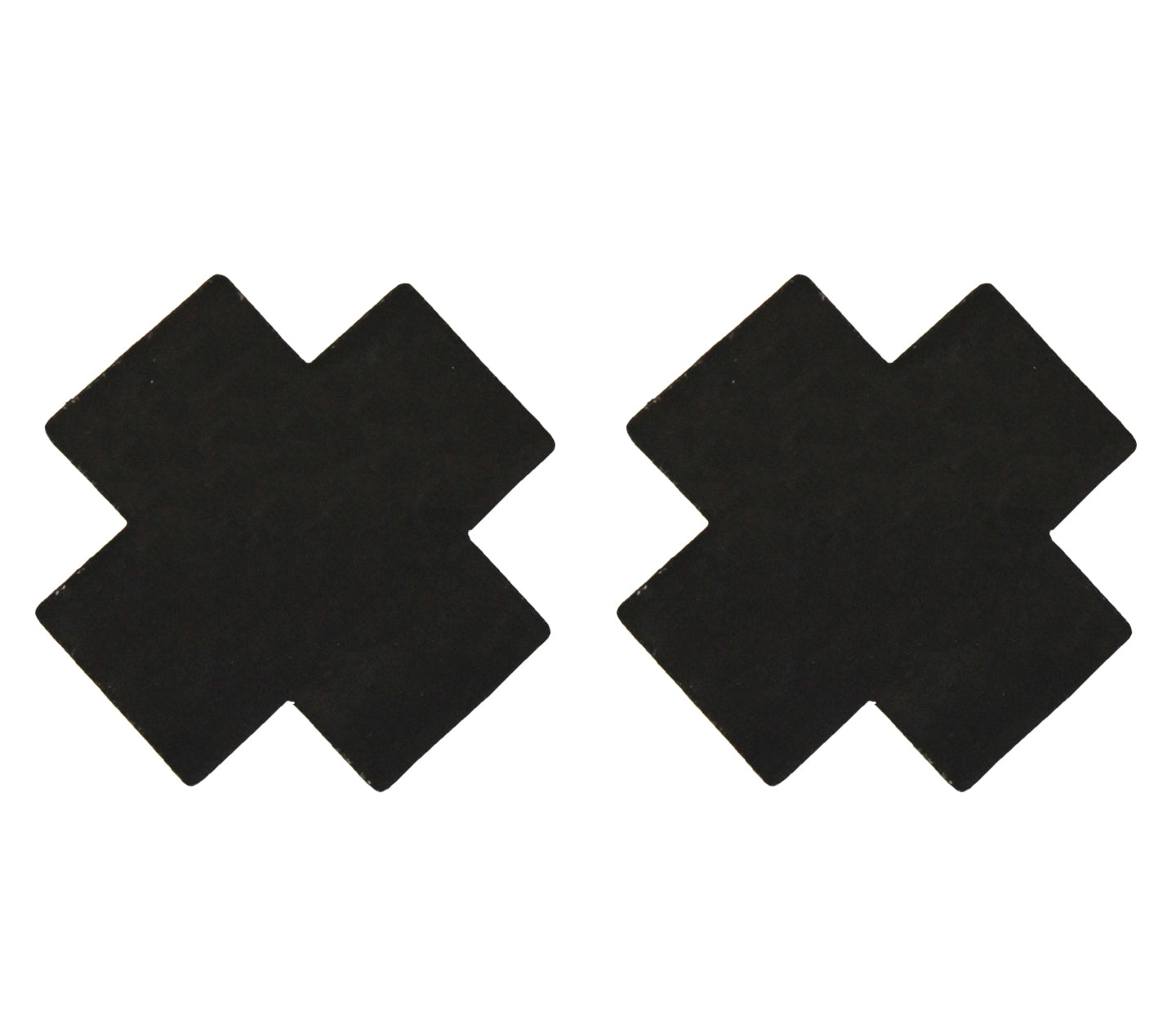Love in Leather CROSS Reusable Nipple Pasties Black Satin