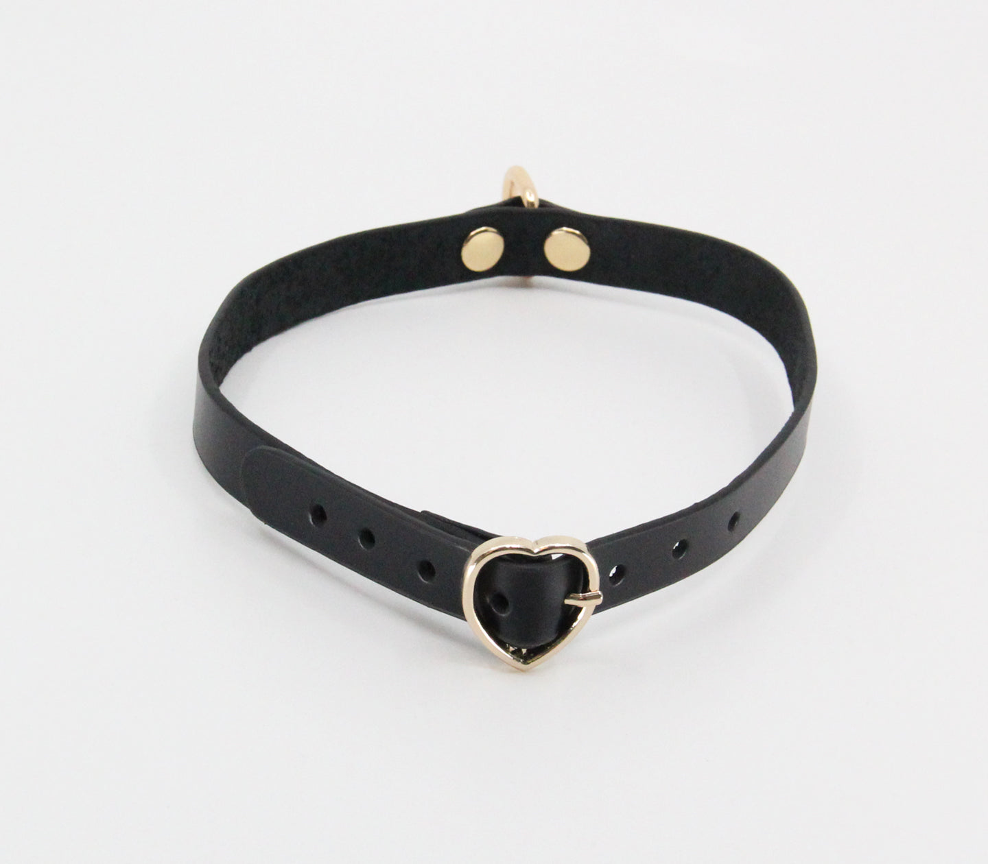 Love in Leather Dainty Soft Leather Adjustable Collar with Heart Buckle