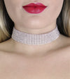 Love in Leather Diamante Choker Collar