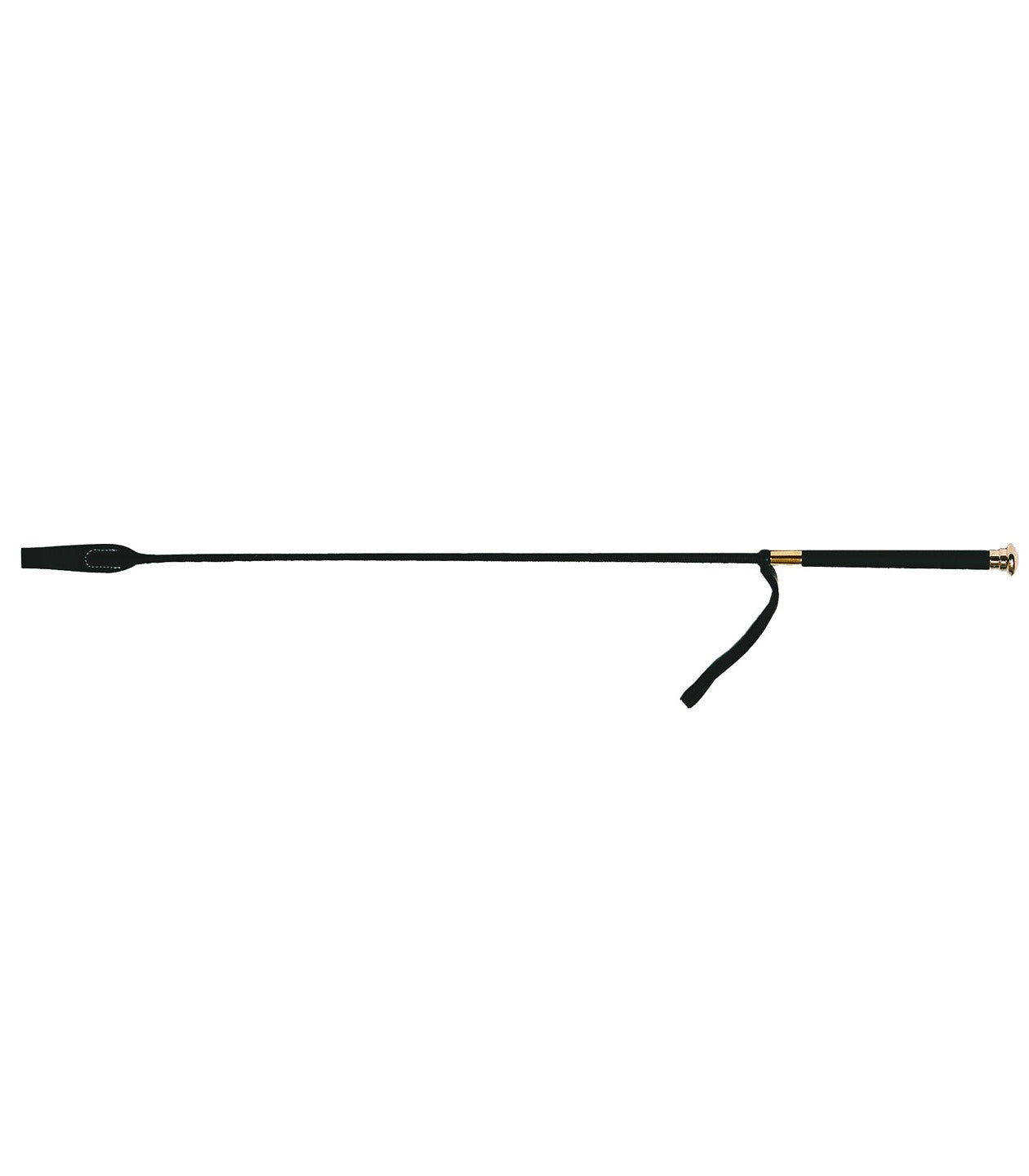 Love in Leather Flexible Black Braided Riding Crop with with Fibre Glass Rod and Wrist Strap