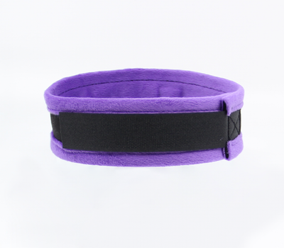 Love in Leather Fluffy Diamante SEXY Collar Purple Black with O Ring