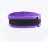 Love in Leather Fluffy Diamante SLAVE Collar Purple Black with O Ring