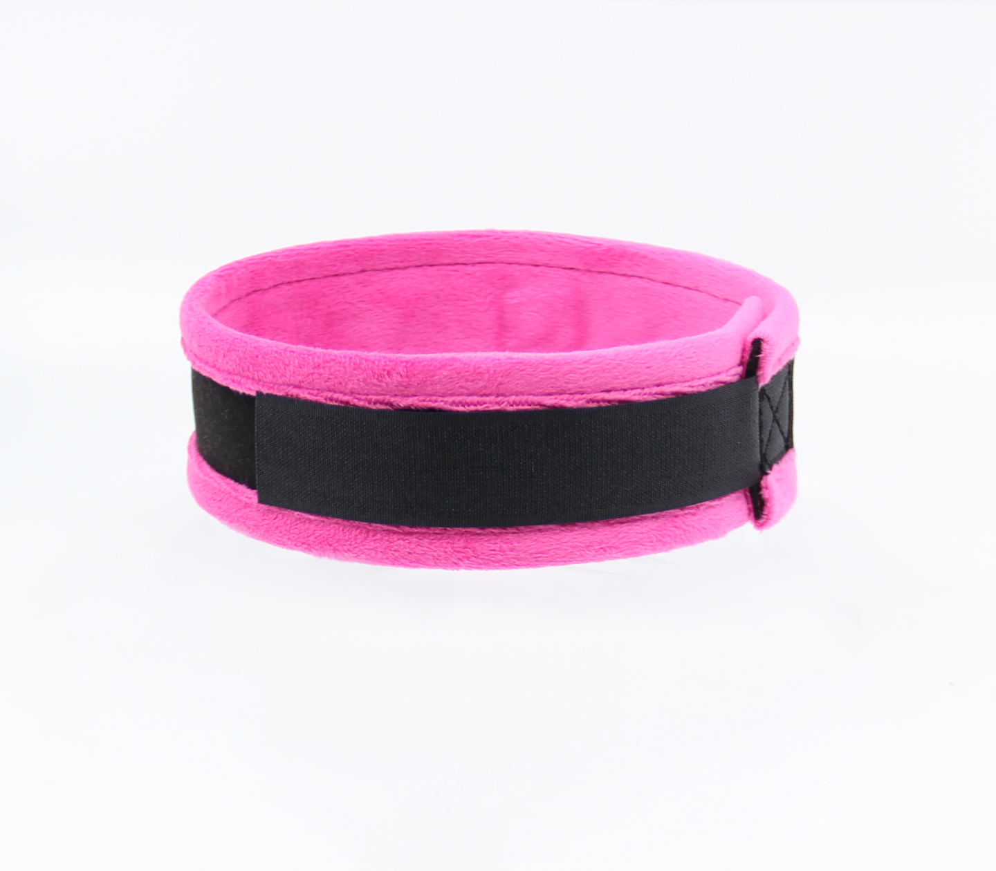 Love in Leather Fluffy Diamante SLUT Collar Pink Black with O Ring