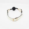 Love in Leather Glow in The Dark Photoluminescent Faux Grained Leather Gag with Solid Black Ball
