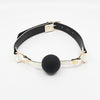 Love in Leather Glow in The Dark Photoluminescent Faux Grained Leather Gag with Solid Black Ball