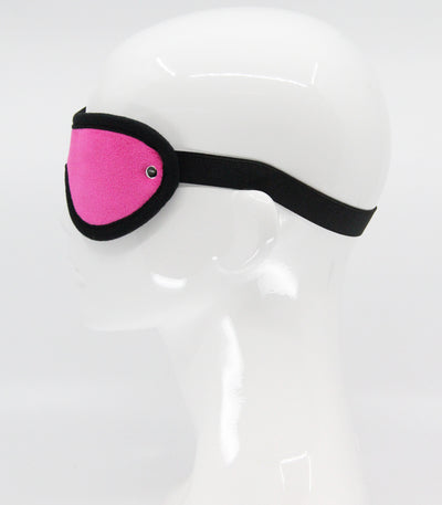 Love in Leather Pink Soft Faux Fur Blindfold with Soft Black Edging One Size