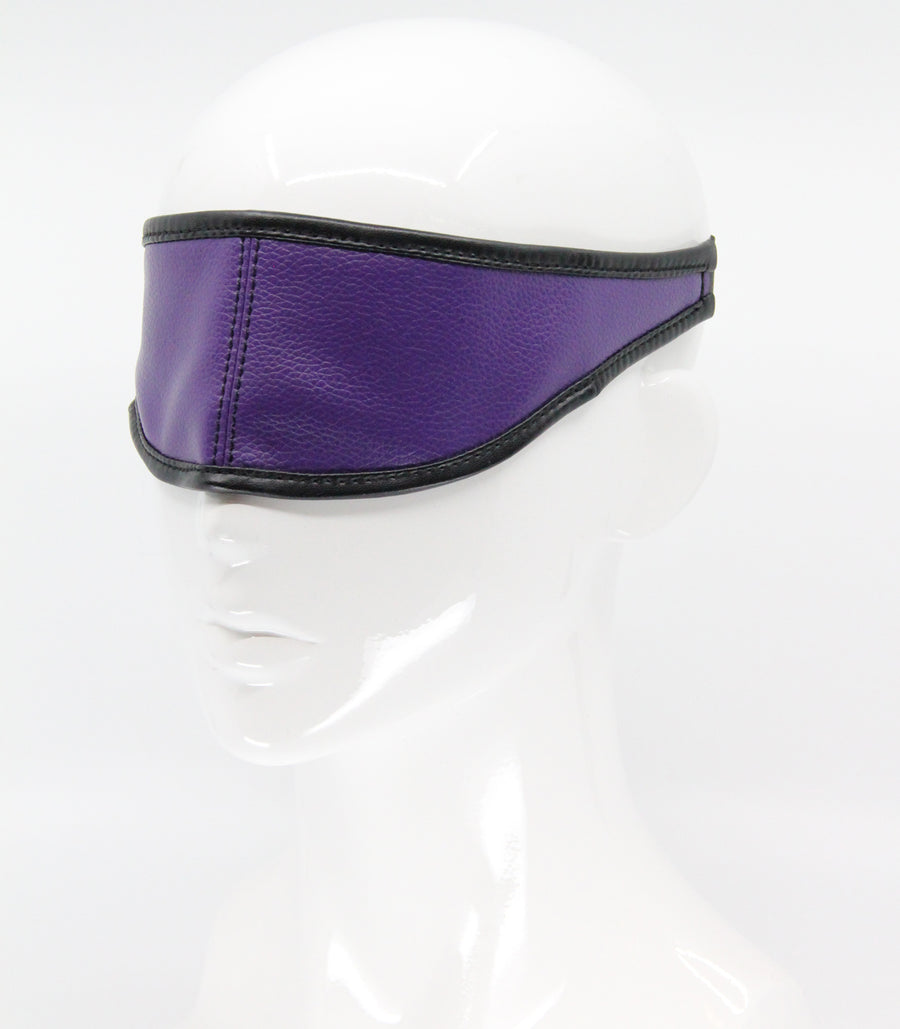Love in Leather Purple Leather Total Blockout Blindfold One Size 