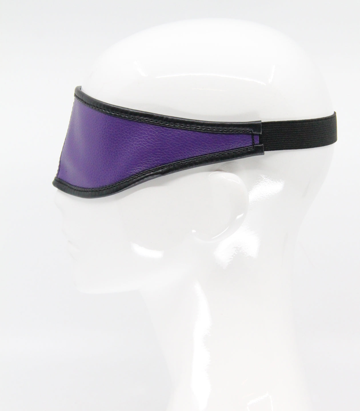 Love in Leather Purple Leather Total Blockout Blindfold One Size