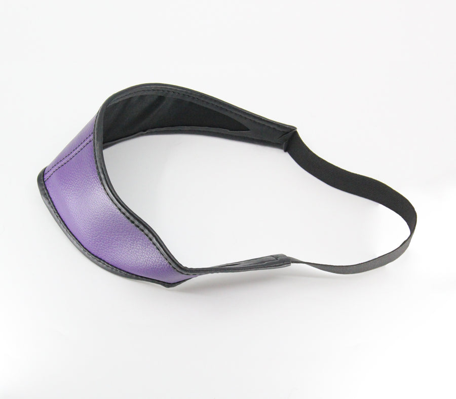 Love in Leather Purple Leather Total Blockout Blindfold One Size 