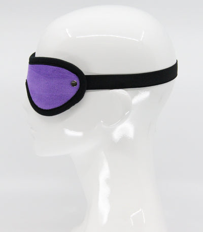 Love in Leather Purple Soft Faux Fur Blindfold with Soft Black Edging One Size