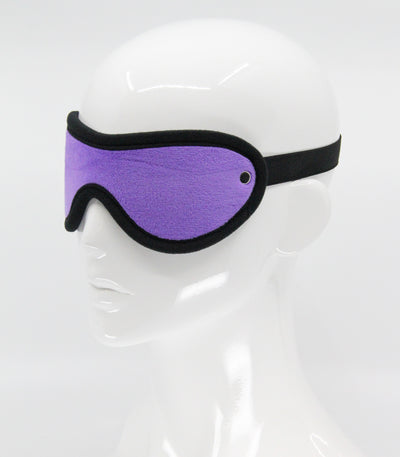 Love in Leather Purple Soft Faux Fur Blindfold with Soft Black Edging One Size