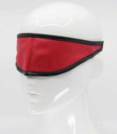 Love in Leather Red Leather Total Blockout Blindfold One Size