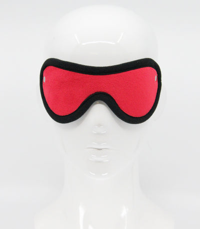 Love in Leather Red Soft Faux Fur Blindfold with Soft Black Edging One Size