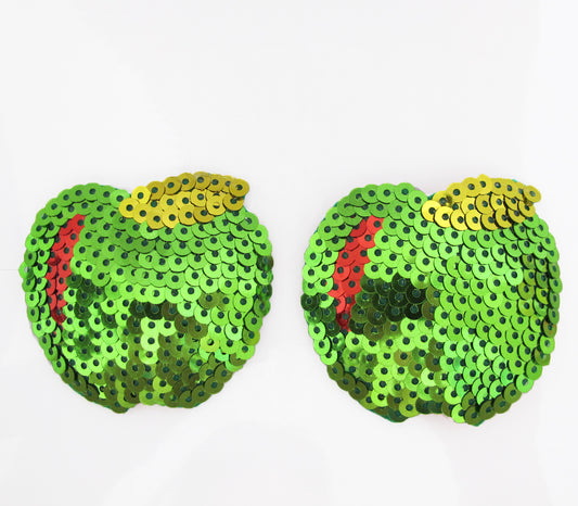 Love in Leather Sequin Apple Nipple Pasties 