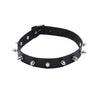 Love in Leather Spiked Faux Leather Choker Black Dog Collar