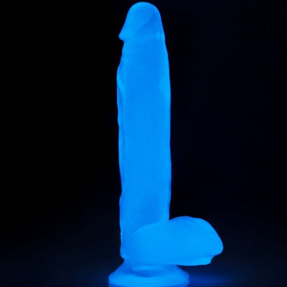 Lovetoy LUMINO PLAY GLOW IN THE DARK 10 inch Dildo with Balls and Suction Cup Mount Base