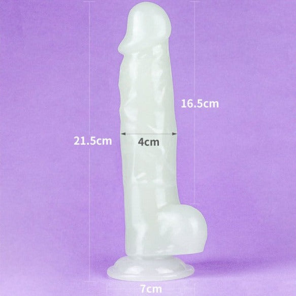 Lovetoy LUMINO PLAY GLOW IN THE DARK 8.5 inch Dildo with Balls and Suction Cup Mount Base