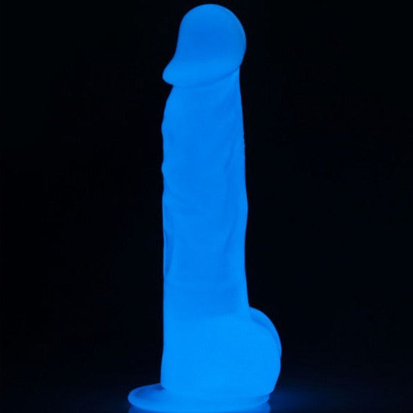 Lovetoy LUMINO PLAY GLOW IN THE DARK 8.5 inch Dildo with Balls and Suction Cup Mount Base