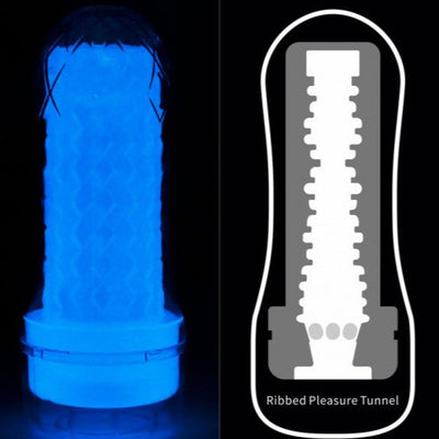 Lovetoy LUMINO PLAY GLOW IN THE DARK Ribbed Pleasure Tunnel Male Masturbator