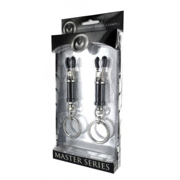 Master Series AMULET DVICE ADJUSTABLE BARREL NIPPLE CLAMPS WITH O RING