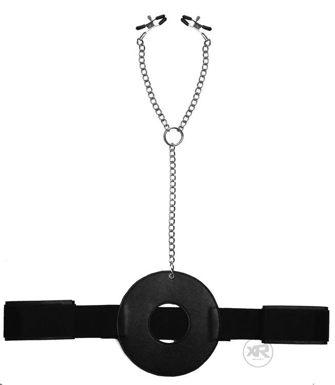 Master Series DETAINED RESTRAINT SYSTEM + NIPPLE CLAMPS 