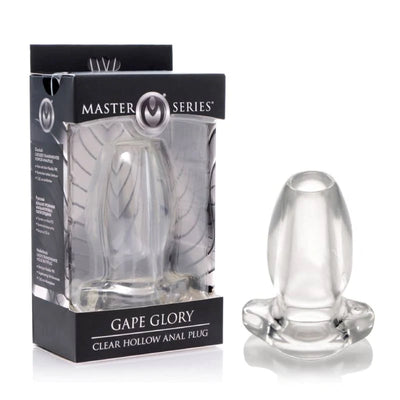 Master Series GAPE GLORY Hollow Anal Plug Clear Large Butt Plug