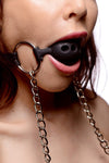 Master Series HINDER SILICONE BREATHABLE BALL GAG + NIPPLE CLAMPS