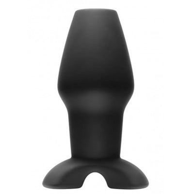 Master Series INVASION Large 5.25 inch Hollow Silicone Anal Plug Black Open Hole Butt Plug