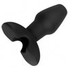 Master Series INVASION Small 3.75 inch Hollow Silicone Anal Plug Black Open Hole Butt Plug