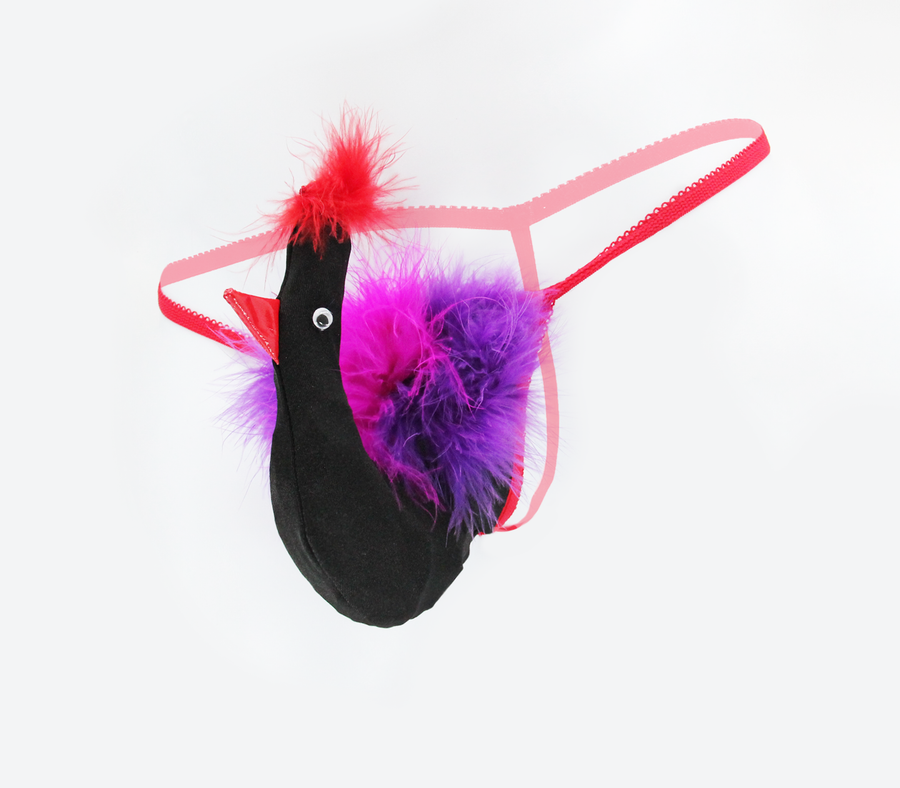 Mens Rooster Pouch G String One Size Black