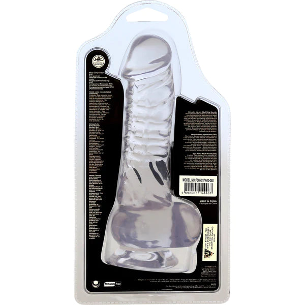 NMC LUXY 7 inch Clear Stone Series Realistic Dildo with Balls and Suction Cup