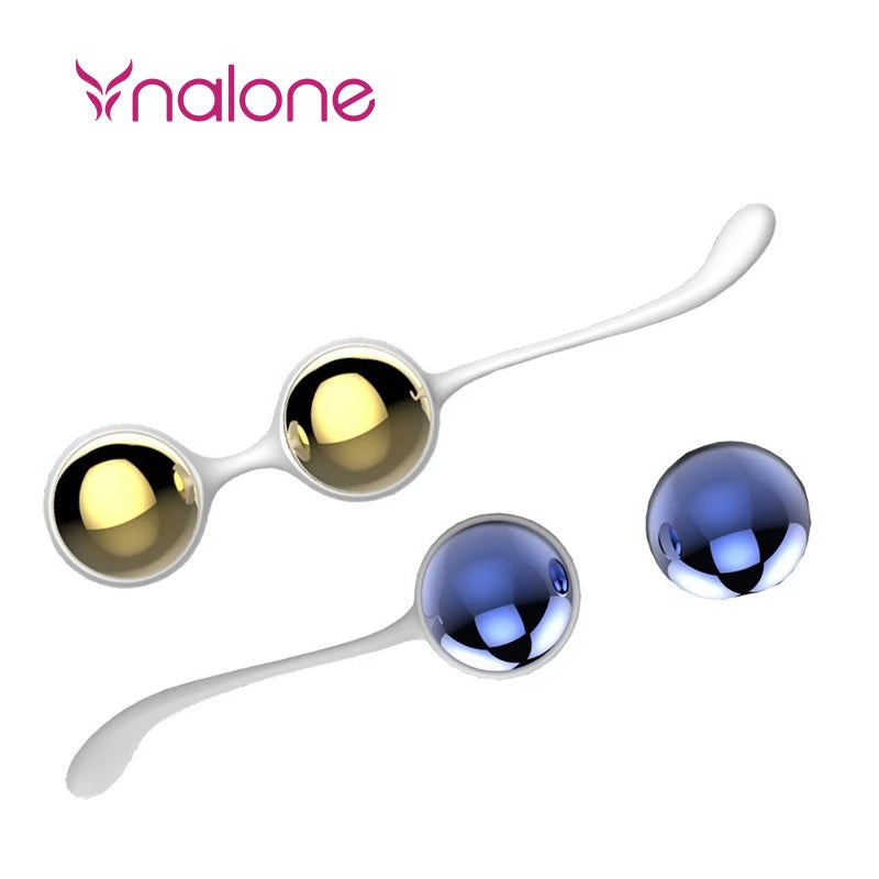 Nalone Yany Luxurious Gold and Blue Metal Ben Wa Pleasure Kegel Balls Kit